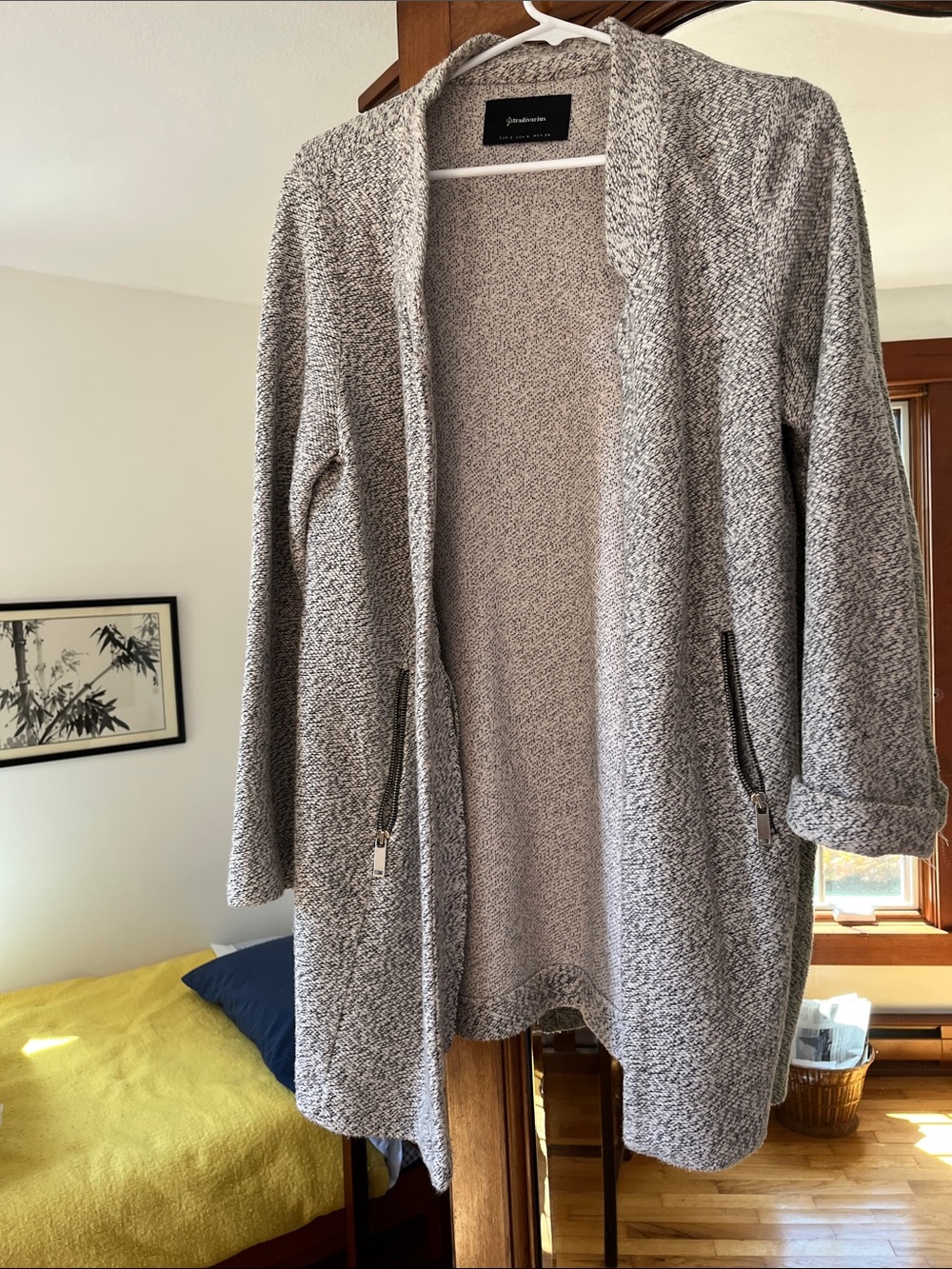 Stradivarius long cardigan/ coat Zip Pockets